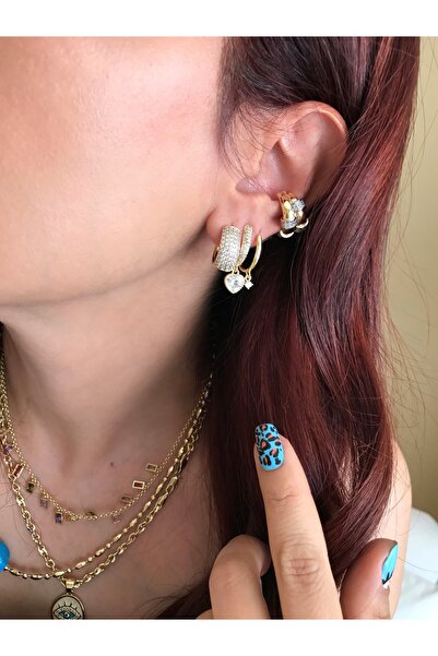 XUPİNGS JEWELRY Sıralı zirkon taşlı xuping halka küpe