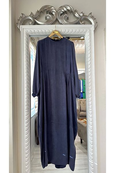 Invee Waist Seated Cupra Women's Dress Navy Blue