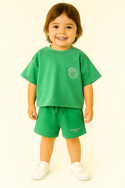 minibambi Boy's Cotton Top and Bottom Set - Back Print Detailed