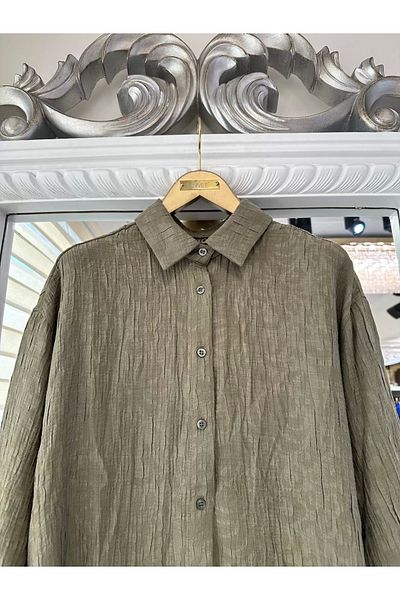 Invee Invee 7017 - Patterned Khaki Modal Shirt