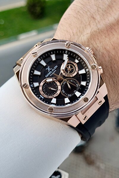 Daniel Klein Kasası Rose Kordonu Siyah Renk Ayarlanabilir Kordonlu Fonksiyonl...