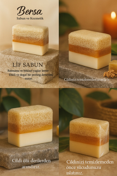 Home “Natural Pumpkin Fiber Honey Donkey Milk Soap 1 Piece - Exfoliating, Moisturizing and Skin Care Soap