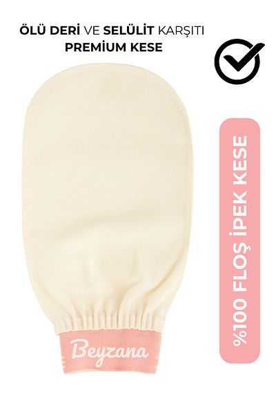 BEYZANA Ecru Colored Exfoliating Gloves - 100% Flush Silk Premium, for Women and Men