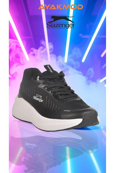 Slazenger Black White Mesh Lightweight Flexible Men's Sports Shoes Wolly m