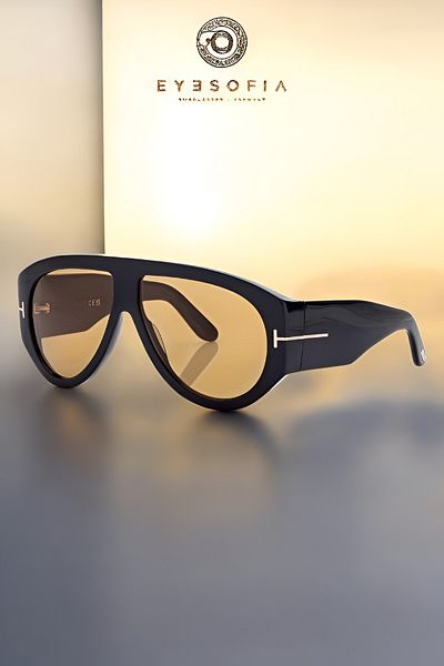 Eyesofia Baptin Ford Vintage Black Orange Unisex Sunglasses