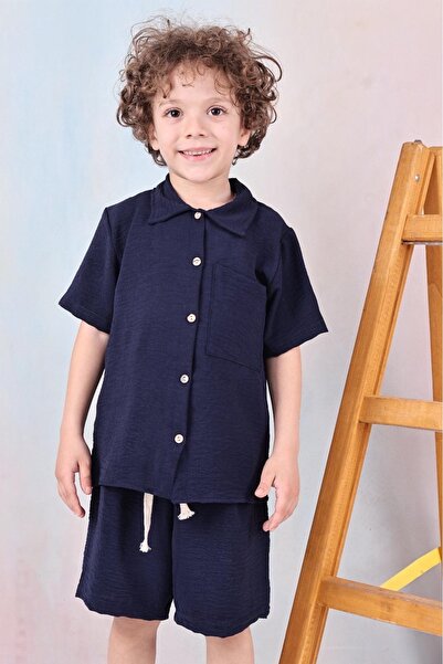 Arya Nisa Kids Αγόρι Πουκάμισο με κουμπιά Καλοκαιρινή Νέα σεζόν 2 τεμαχίων Σο...