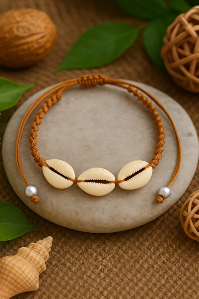 Puffy Natural Seashell Macrame Bracelet