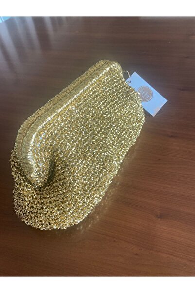 PeriStore Τσάντα βραδινού φορέματος Peridesign Gold χειροποίητη υφαντική τσάν...