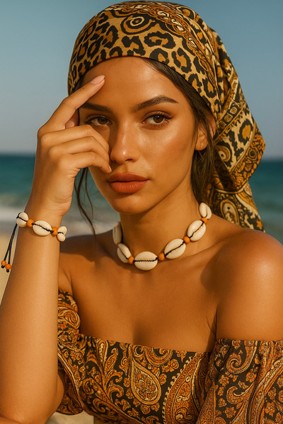 Puffy Natural Seashell Anklet