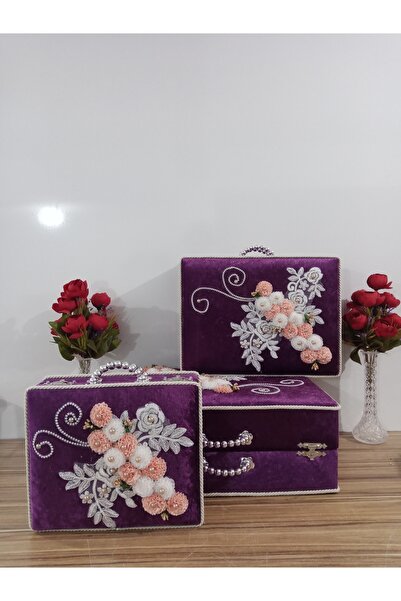 Sonem Çeyiz Çeyiz Sandığı Gelin Damat Bavul Çanta Sandık Hurç 3lü 0580