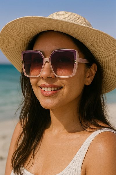 style iconic Luxury Oversized Gradient Pink Sunglasses – Chic Square Design