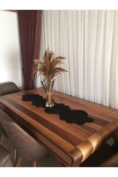 Naspar غطاء أسود متعدد الأغراض للخياطة اليدوية - مقاس 105×34 سم للطاولة وطاولة الكونسول وطاولة القهوة