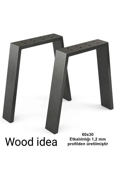 wood idea طاولة معدنية - طاولة طعام - أرجل مكتب العمل 2 قطعة أرجل 72 سم أرجل الأثاث