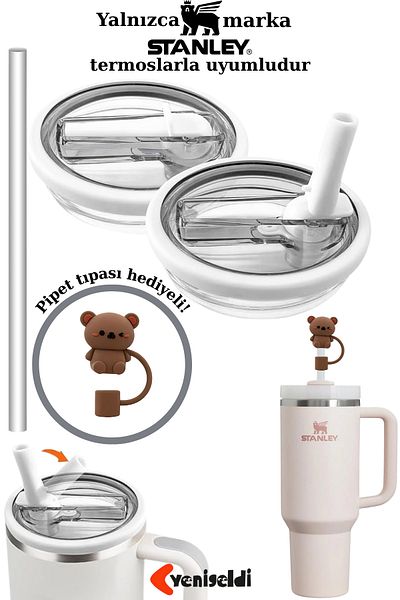 Yenigeldi 1Pcs Stnly Quencher Compatible 40 oz Flip Lid with Straw Leakproof Replacement Cup Lid