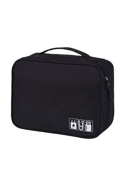 dalip Storage bag for cables and electronic accessories, 24.5x18.5x10cm, Black