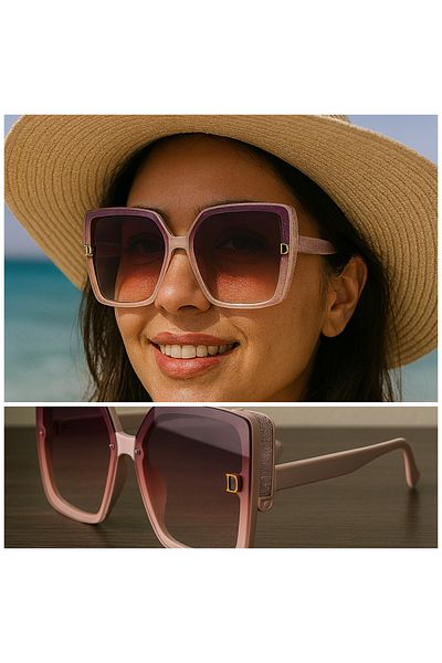 style iconic Luxury Oversized Gradient Pink Sunglasses – Chic Square Design