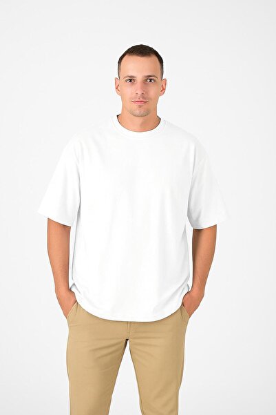 Oversize Erkek Tişört Pamuklu - Siyah/Beyaz | S M L XL XXL