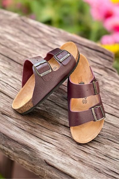 Land of Cork Anatomical Unisex Cork Sole Genuine Leather Slippers
