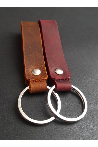 BSN Store 2 Pack Keychain Fashion Real Leather Keychain