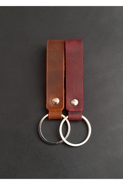 BSN Store 2 Pack Keychain Fashion Real Leather Keychain