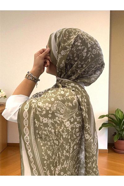Baştacı 2025 Summer Season 0349 Kilim Pattern Walnut Shawl