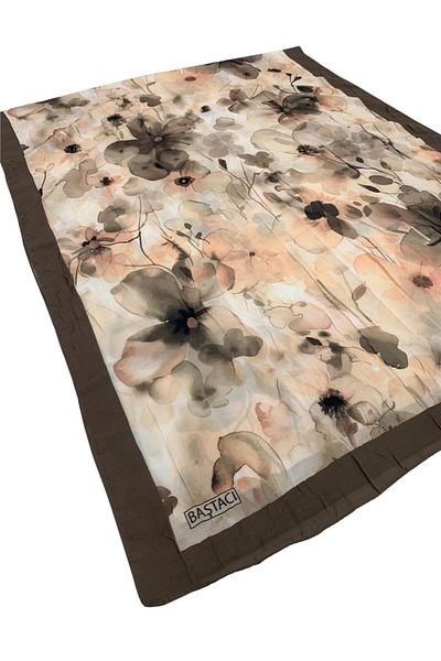 Baştacı Patterned Crash 0354 Dusty Brown Shawl