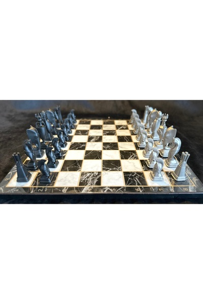 oraychess Ege Toprakları Premium Satranç Takımı Gri Tabla