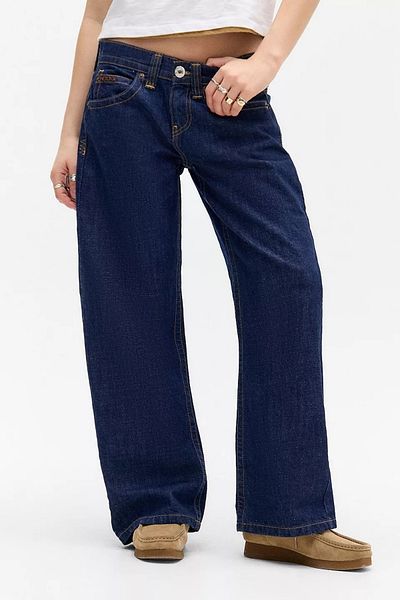 september island Vintage Navy Blue Low Waist Jeans Trousers