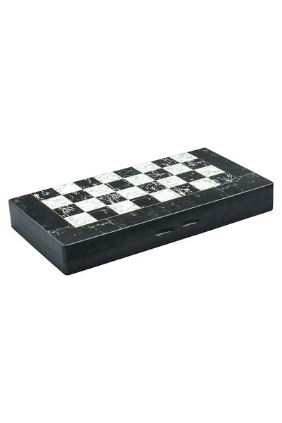 Sera Oyun Aletleri Marble Black Large Size Backgammon Set