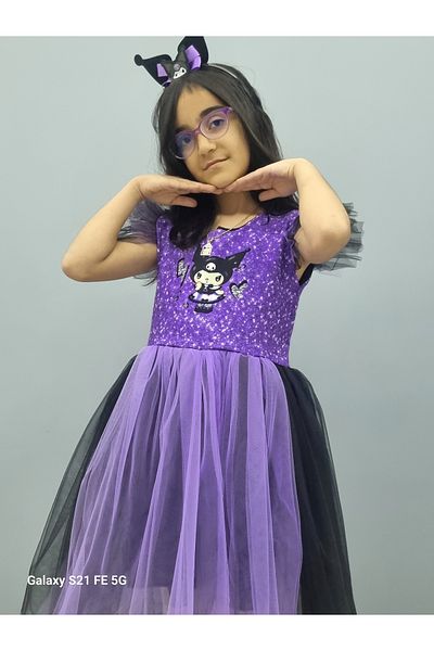 BEBECE KİDS Kuromi Crowned Girl's Dress for Special Day Celebrations