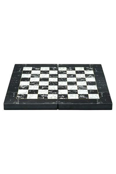 Sera Oyun Aletleri Marble Black Large Size Backgammon Set