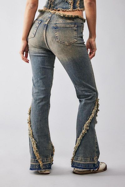 september island Raw Cut Flared Jeans with Flared Legs