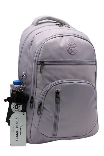 Bevitton Exp-1700 Geantă de școală din țesătură gri rezistentă la apă Rucsac de școală zilnic unisex