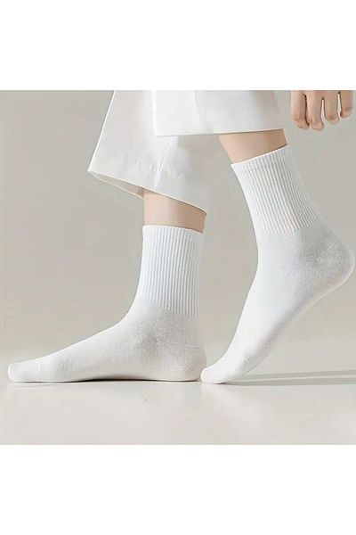 Bestrend 3 Pack White Unisex Tennis Socks 100% Cotton