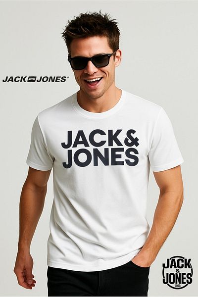 Jack & Jones Ανδρικό μπλουζάκι Jack Jones White Crew Neck 12151955 Jjecorp