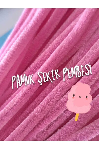 hobidaşım Şönil Pembe Renk 30 cm 20 li 1 Paket pembe Renkli Tüylü Tel Peluş T...