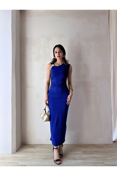 ALFUDO Moda Collection Lavender Buckle Maxi Dress