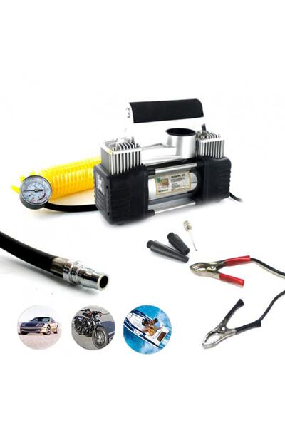 Genel Markalar Oto Lastik Hava Şişirme Kompresörü Çift Piston +a Kalite