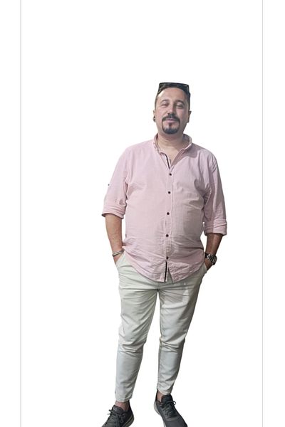 Butik Λινό Ανδρικό Πουκάμισο - Χρώμα Πούδρα