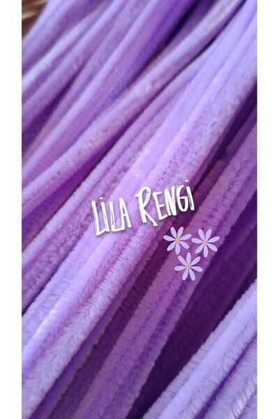 hobidaşım Şönil Lila Renk 30 cm 20 li 1 Paket Lila Renkli Tüylü Tel Peluş Tel...