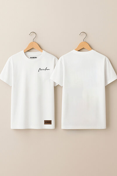 Rabia Yıldız Men's Freedom Label Printed T-Shirt/Hubery