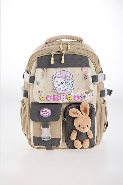 Roxbros Korean Style Cat Pattern Multi-Compartment Primary School Backpack, Girls' School Bag