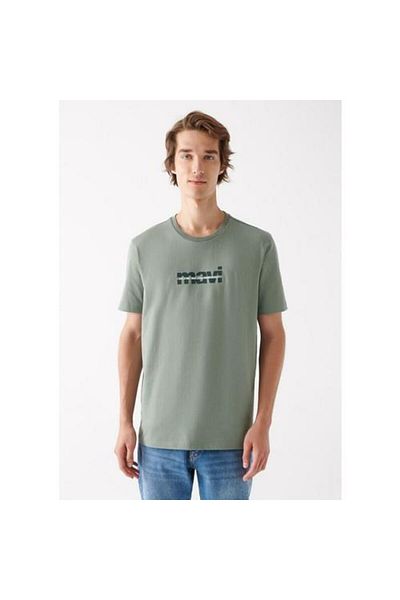 Mavi Χακί T-Shirt - Εκτύπωση λογότυπου, Regular Fit, 0610943-80692
