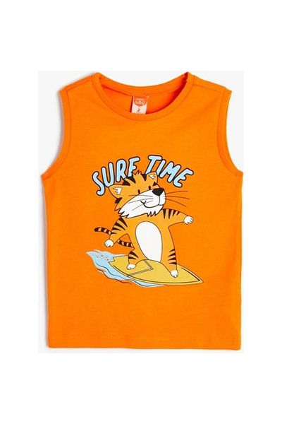 Koton Tank Top Sleeveless Tiger Printed Cotton