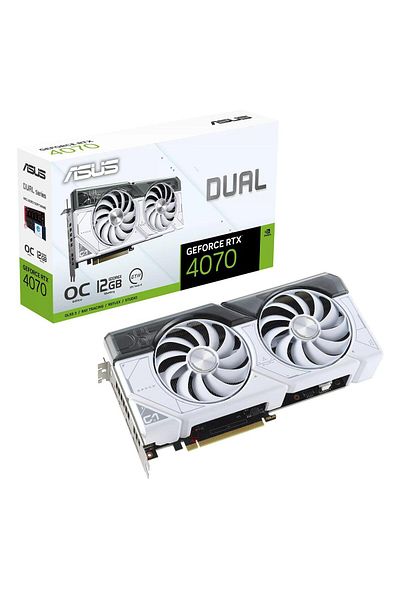 ASUS Dual Geforce Rtx 4070 Oc Dual-Rtx4070-O12G-White Gddr6X 192Bit Dx12 Dlss 3 Graphics Card