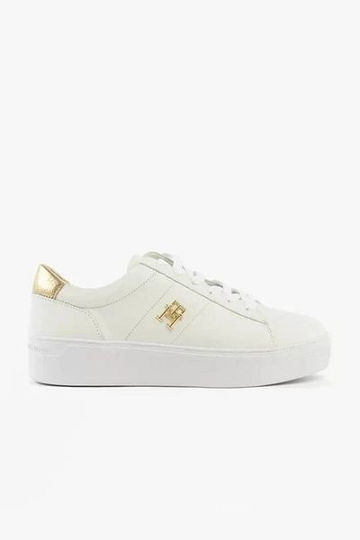 Tommy Hilfiger Platform Court Sneaker Metallics Women's Sneaker Fw0Fw08648Ybs