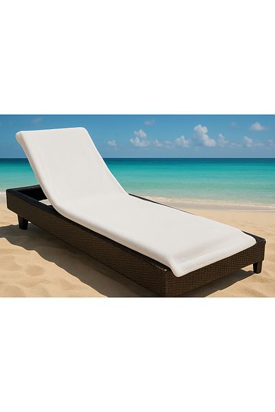 DensHaus 100% Cotton 75x200 Weiß Beach Sunbed Towel