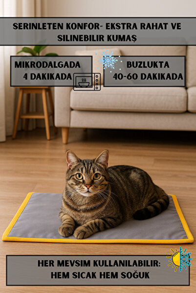 PUGALO Thermo Mat Hem Soğuk Hem Sıcak Kullanılabilen 2si1 arada Kedi & Köpek Minderi