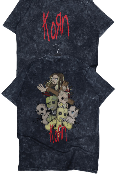 Fuddy Moda Tricou unisex cu imprimeu The Korn, tricou vintage lavabil cu impr...