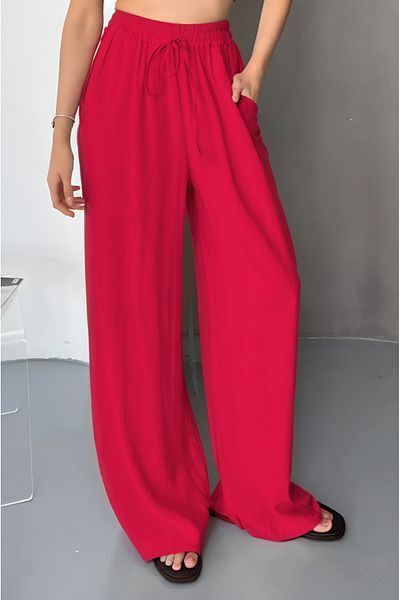 Feela Moda Women's Modal Woven Elastic Waist Palazzo Pants 2016